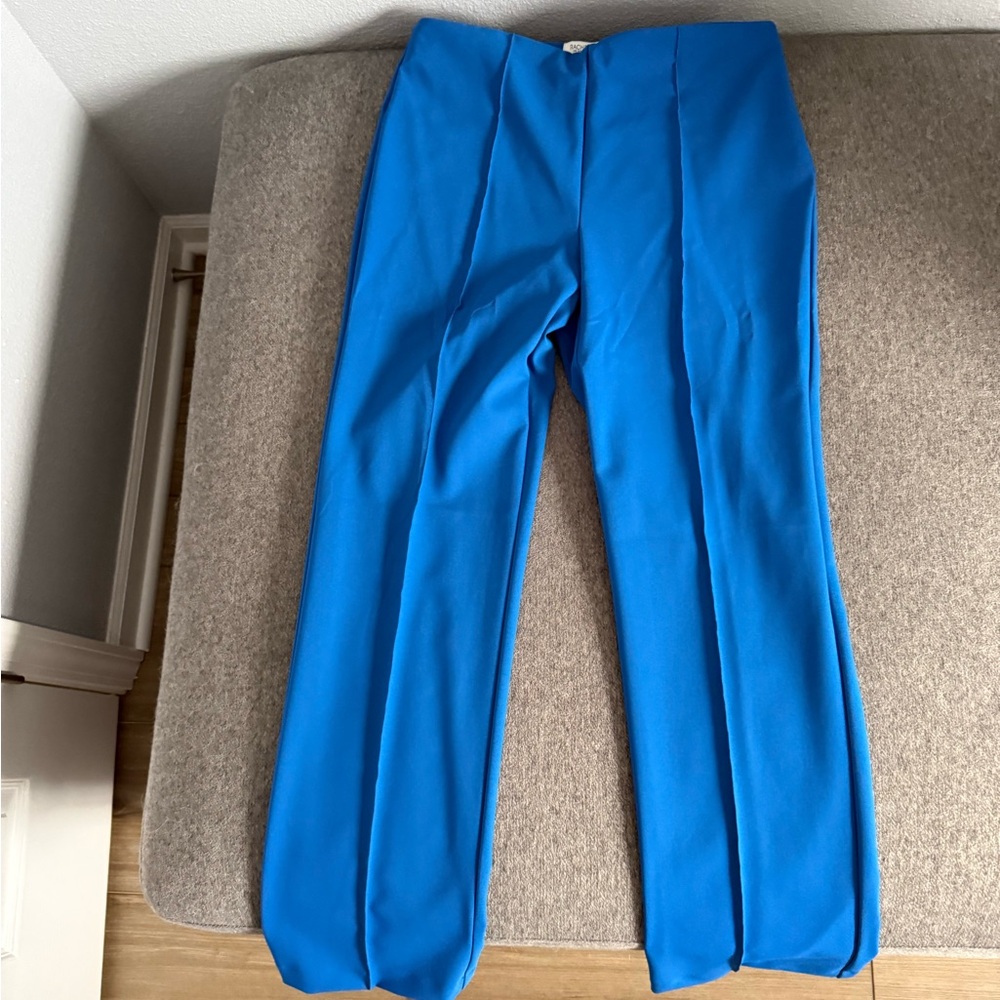 Rachel Zoe Blue Dress Pants Tailored Straight-Leg Design